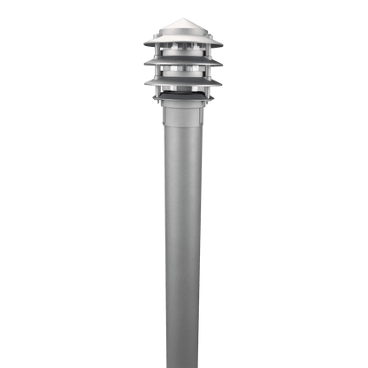 Domus BL-100 1M Kit - Conical Bollard Head & 1m Post - Beige, Black, Silver, Green or White - Mases LightingDomus Lighting