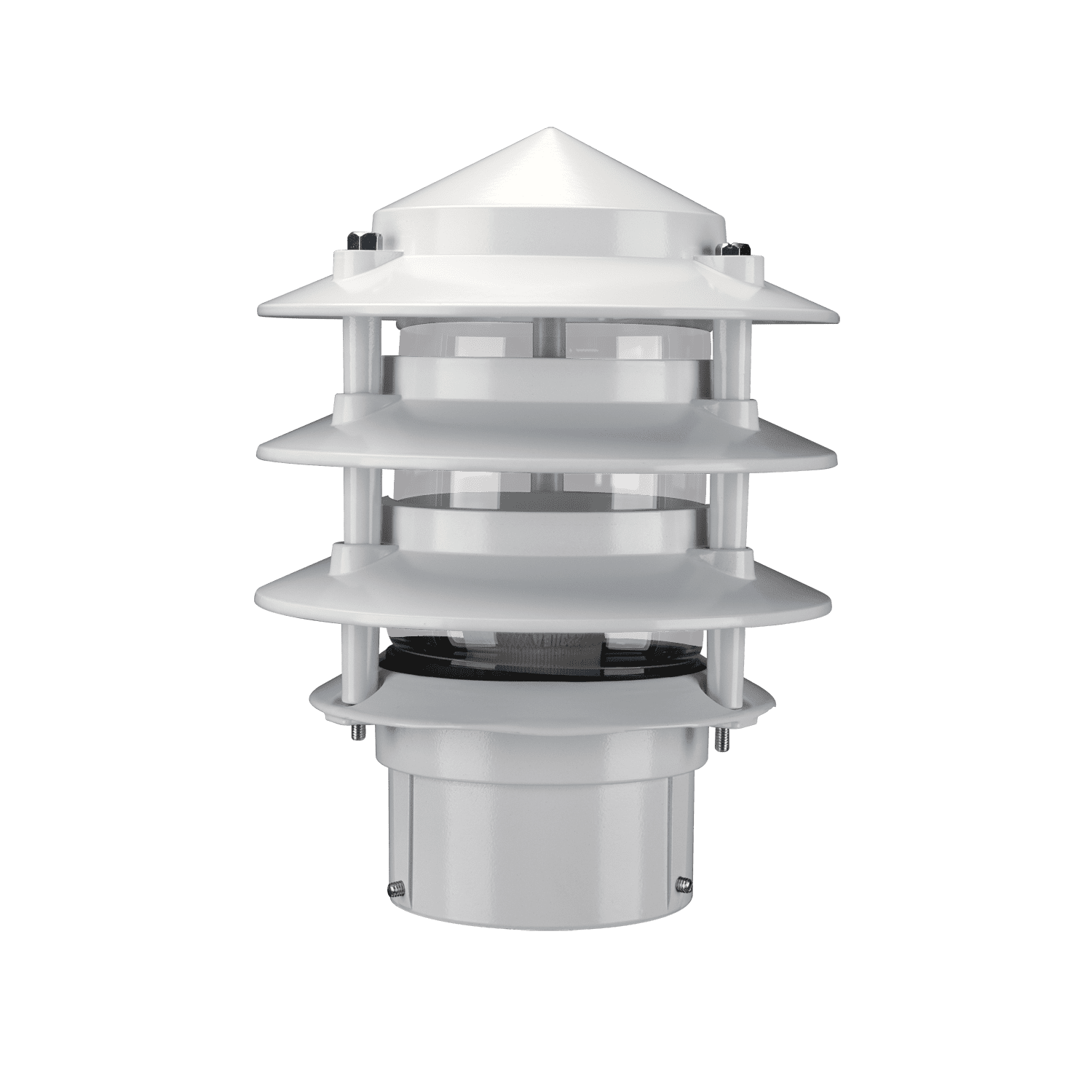 Domus BL-100 3 Tier Conical Bollard Head - Beige, Black, Silver, Green or White - Mases LightingDomus Lighting