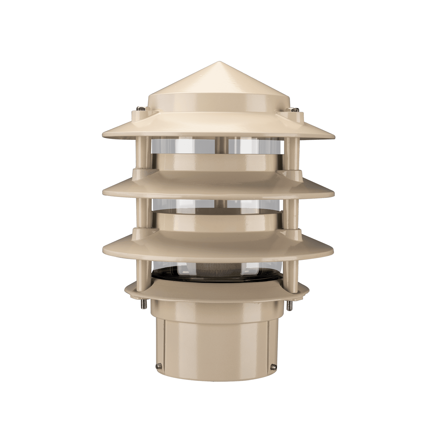 Domus BL-100 3 Tier Conical Bollard Head - Beige, Black, Silver, Green or White - Mases LightingDomus Lighting