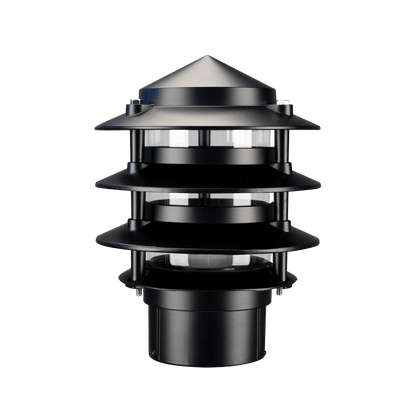 Domus BL-100 3 Tier Conical Bollard Head - Beige, Black, Silver, Green or White - Mases LightingDomus Lighting