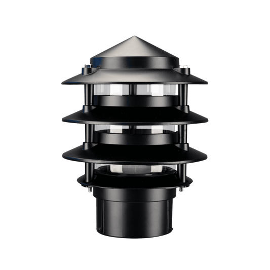 Domus BL-100 3 Tier Conical Bollard Head - Beige, Black, Silver, Green or White - Mases LightingDomus Lighting