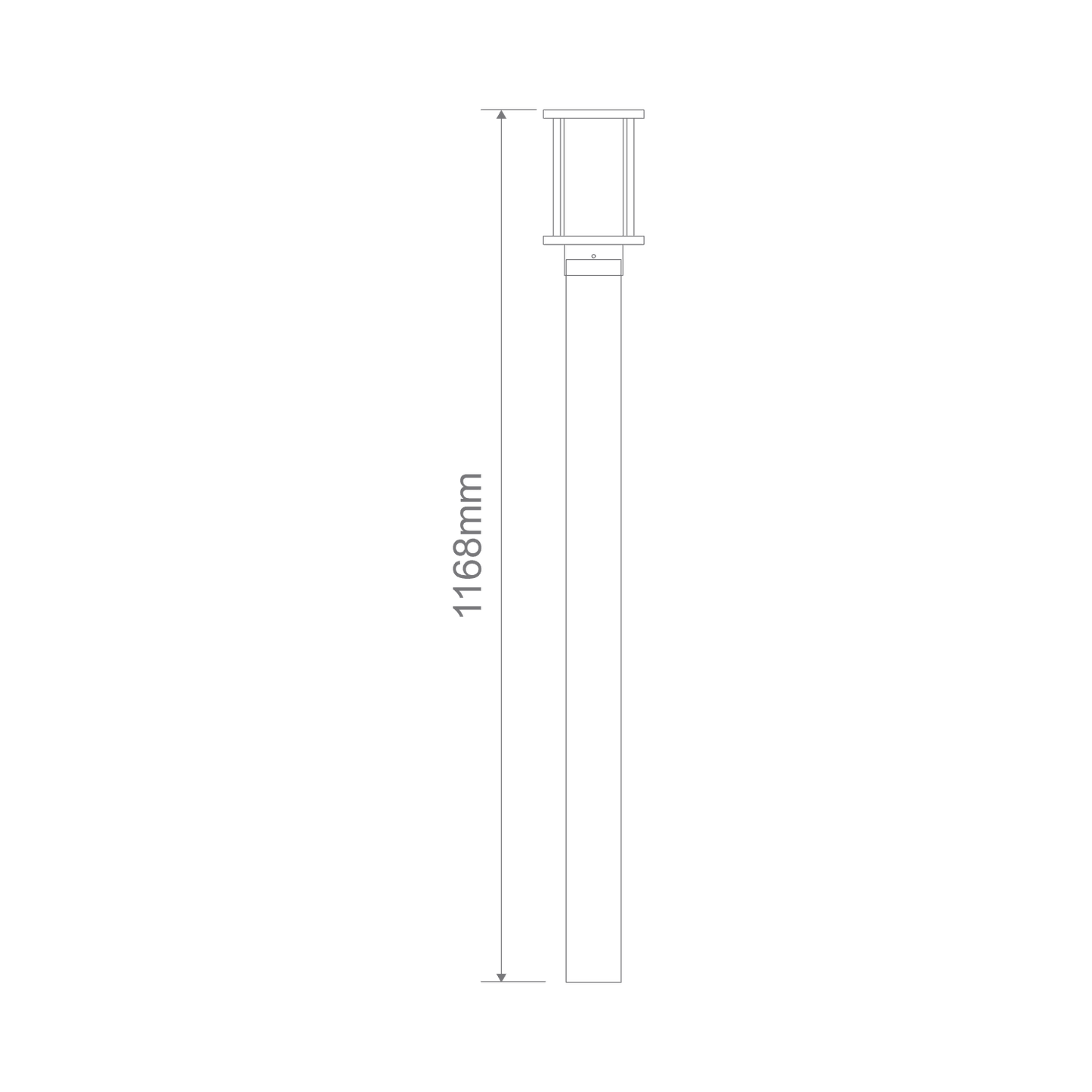Domus BL-400 1M Kit - Cylinder Bollard Head & 1m Post Black - Clear or Frosted Glass - Mases LightingDomus Lighting