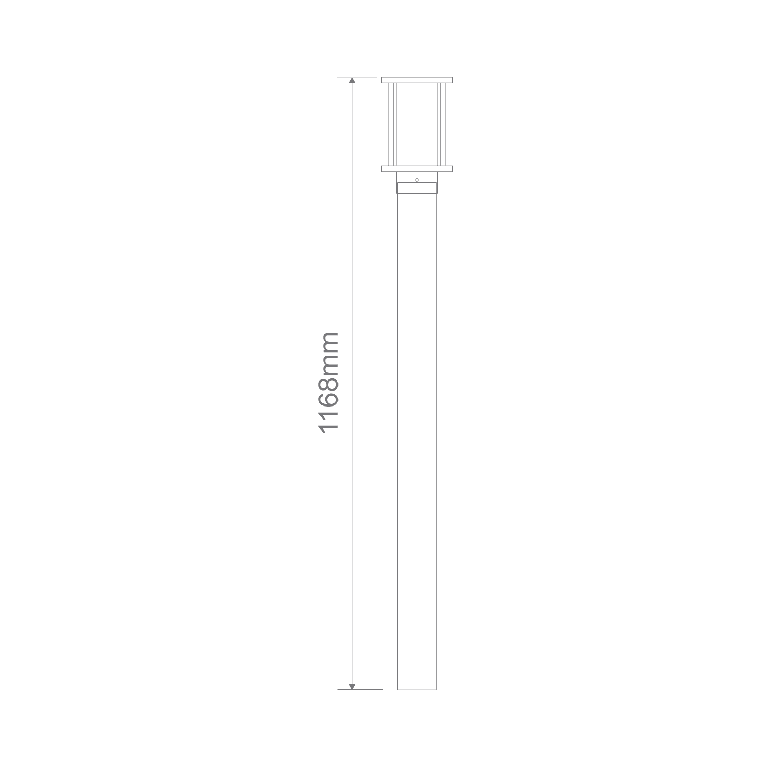 Domus BL-400 1M Kit - Cylinder Bollard Head & 1m Post Black - Clear or Frosted Glass - Mases LightingDomus Lighting