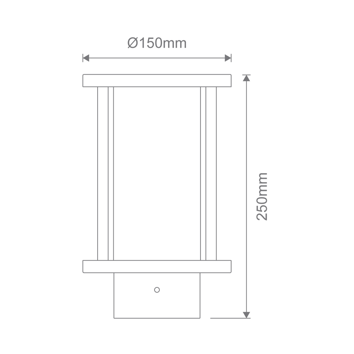 Domus BL-400 Cylinder Bollard Head Black - Clear or Frosted Glass - Mases LightingDomus Lighting