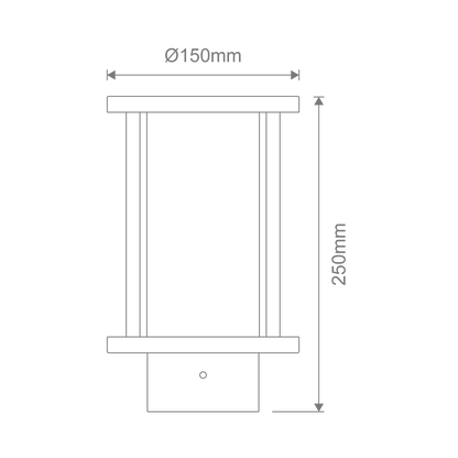 Domus BL-400 Cylinder Bollard Head Black - Clear or Frosted Glass - Mases LightingDomus Lighting