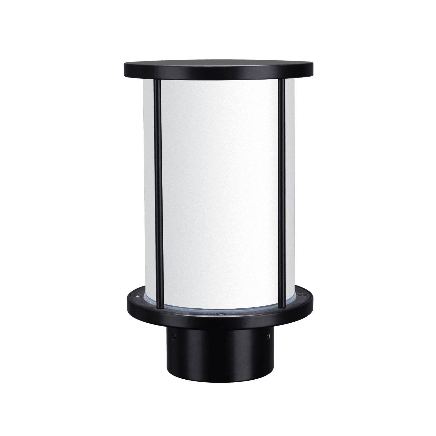 Domus BL-400 Cylinder Bollard Head Black - Clear or Frosted Glass - Mases LightingDomus Lighting