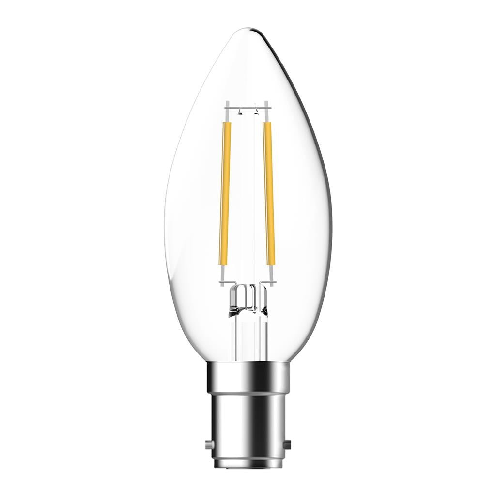Domus C35 LED filament candle bulb, frosted, 2700K warm white, dimmable