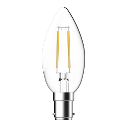 Domus C35 LED filament candle bulb, frosted, 2700K warm white, dimmable