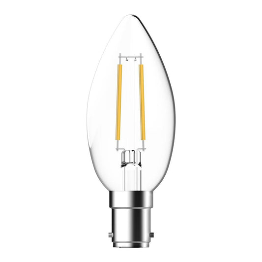 Domus C35 LED filament candle bulb, frosted, 2700K warm white, dimmable