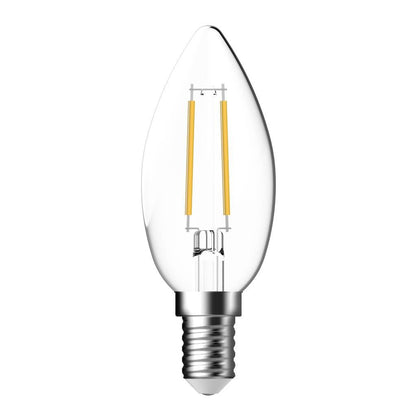 Domus C35 4.2W candle filament lamp, 6500K, E14 base, 240V