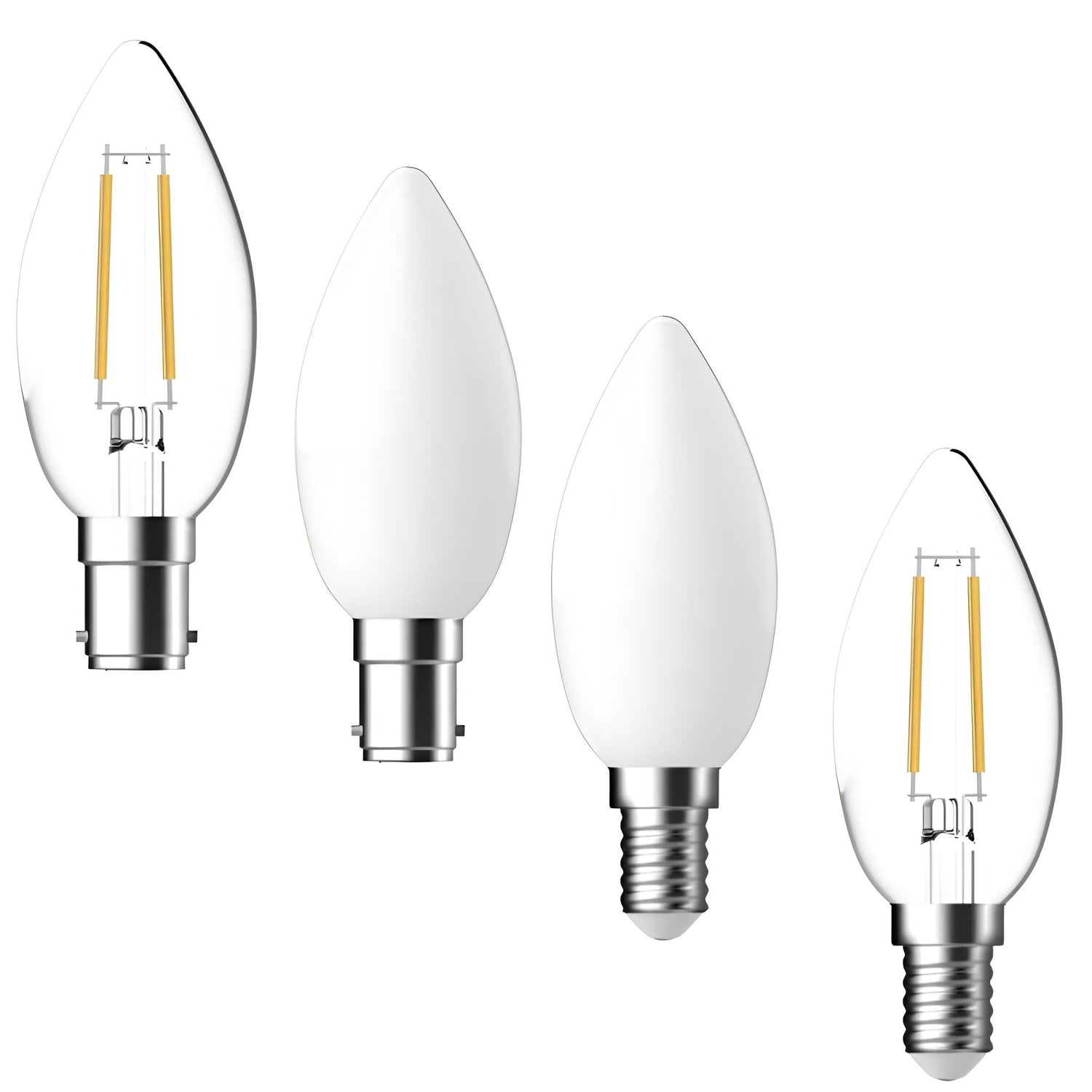 Domus C35 4.2W dimmable LED filament candle globe, clear glass, E14/B15 — Domus