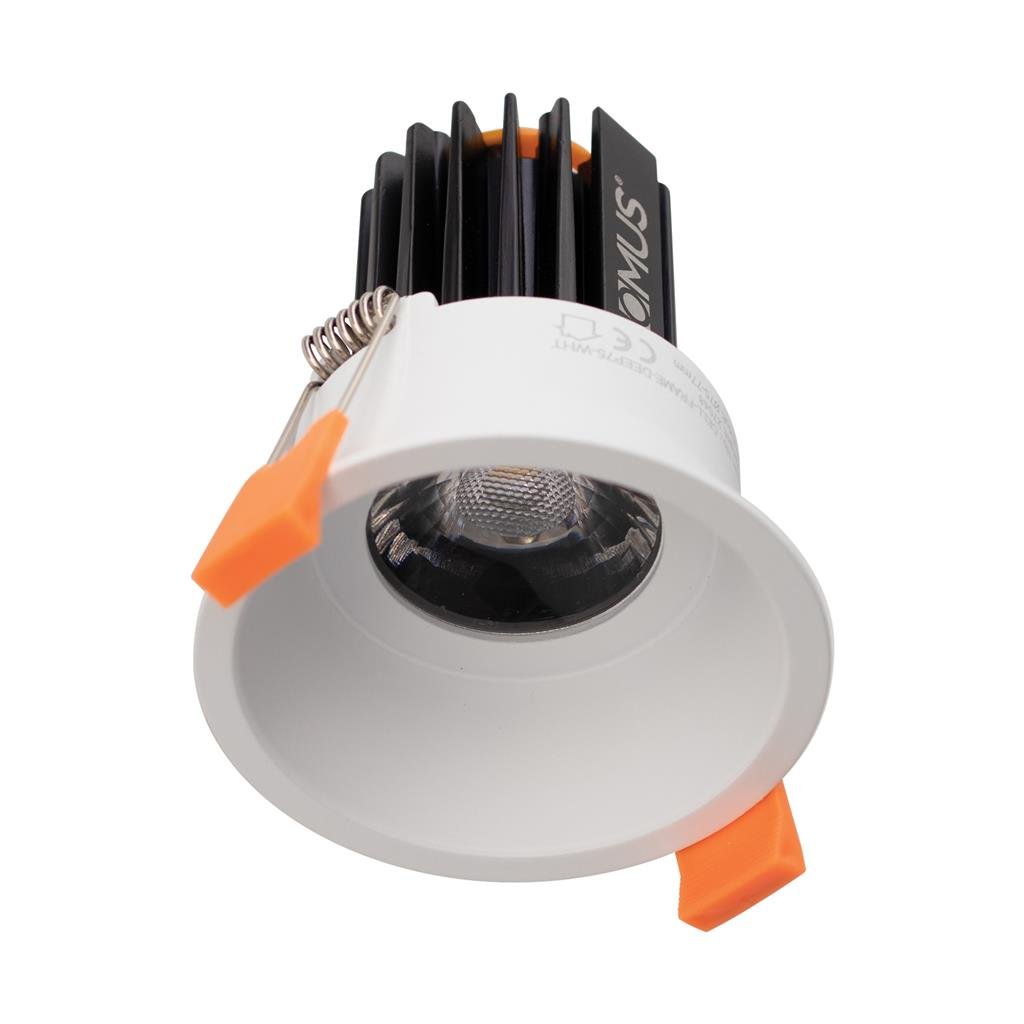 Domus Cell 13W 5CCT 60° D75 Complete Dimmable Downlight Kit- Black/White - Mases LightingDomus
