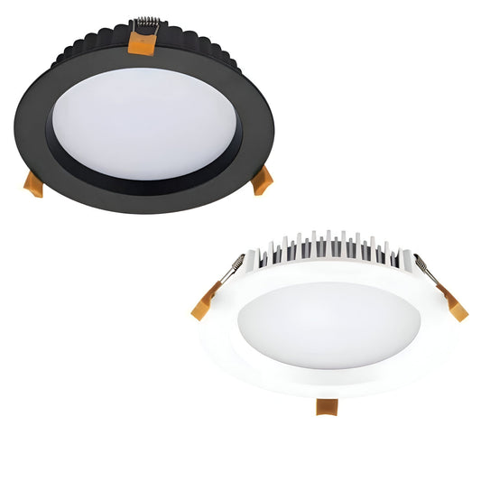 Domus DECO-20 TRIO/DALI Round 20W Dimmable LED Tricolour IP44 Downlight - Black/White - Mases LightingDomus