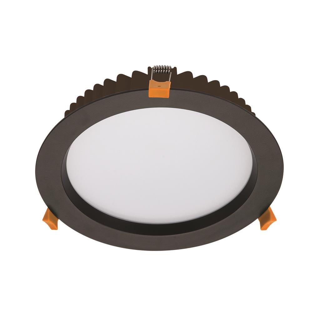 Domus DECO-28 TRIO/DALI Round 28W Dimmable LED Tricolour IP44 Downlight - Black/White - Mases LightingDomus