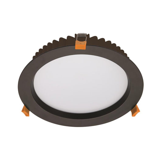 Domus DECO-28 TRIO/DALI Round 28W Dimmable LED Tricolour IP44 Downlight - Black/White - Mases LightingDomus
