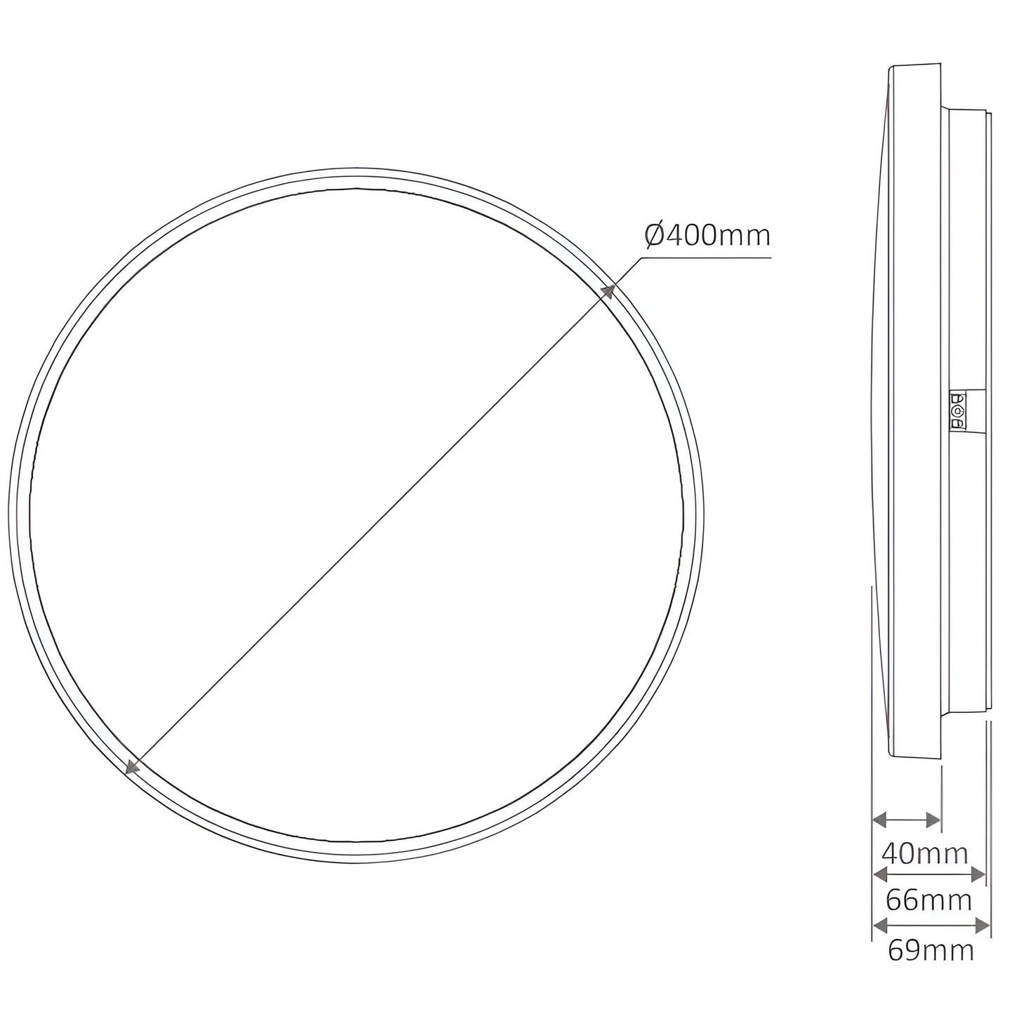 Domus EASY - 10W/18W/25W LED Tri-Colour Dimmable Round 250/300/400mm IP54 Ceiling Light - Mases LightingDomus