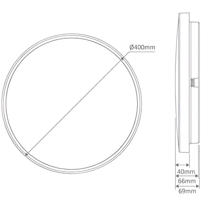 Domus EASY - 10W/18W/25W LED Tri-Colour Dimmable Round 250/300/400mm IP54 Ceiling Light - Mases LightingDomus