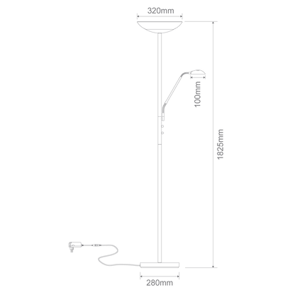 Domus Eden Mother & Child LED Floor Lamp - Black, Satin Chrome or Antique Brass - Mases LightingDomus Lighting