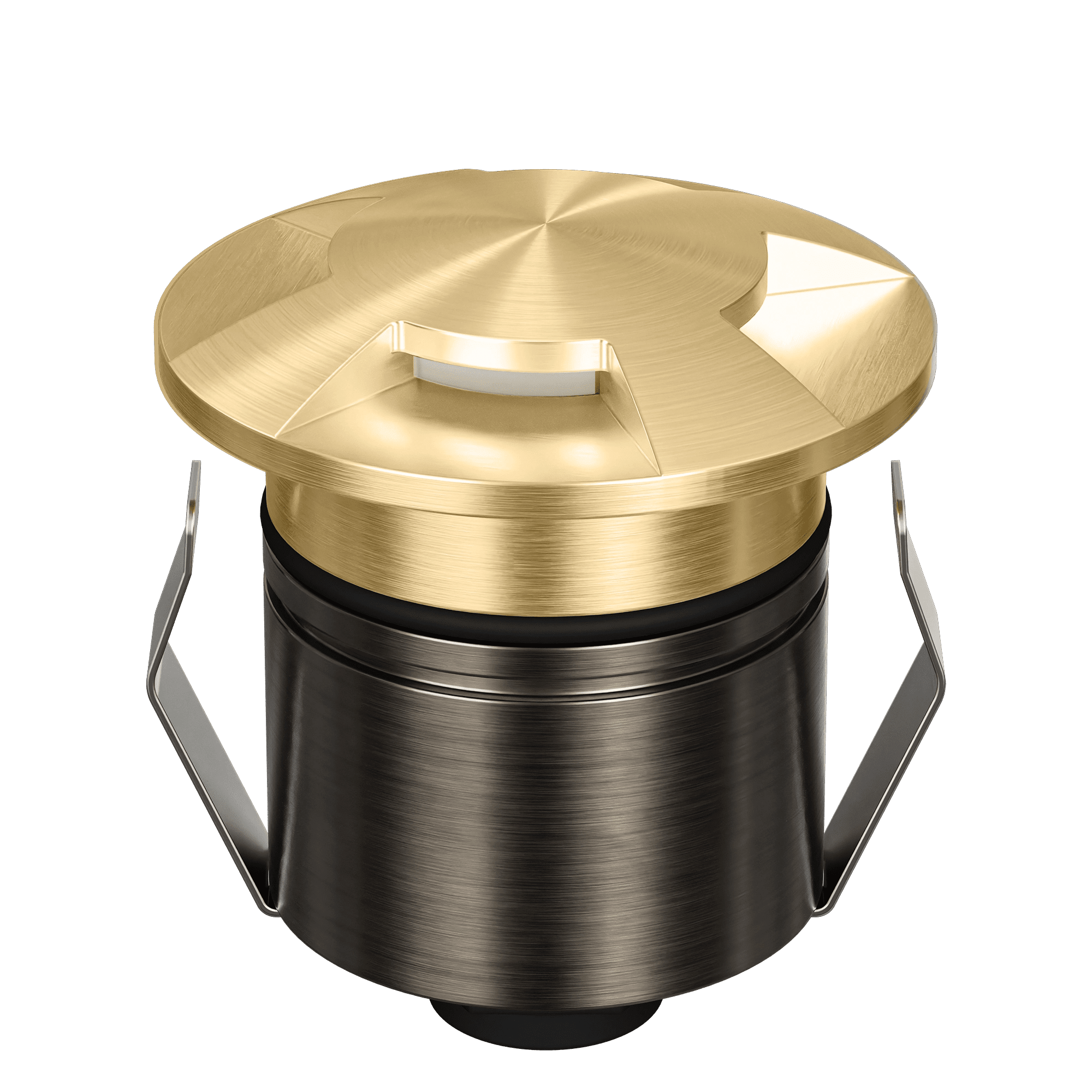 Domus Emit 55mm TRIO LED Inground Deck Light — Antique Brass, Black, White, Brushed Brass or Stainless Steel - Mases LightingDomus Lighting