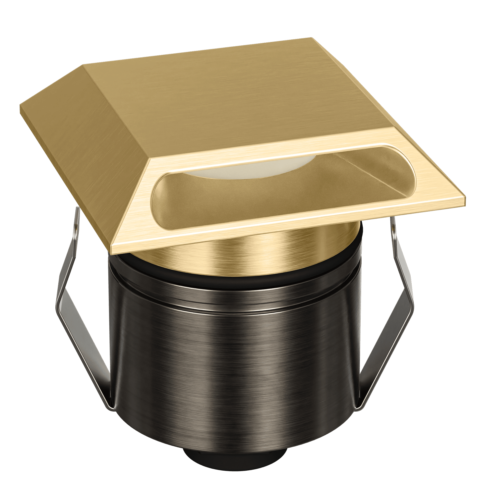 Domus Emit 55mm TRIO LED Inground Deck Light — Antique Brass, Black, White, Brushed Brass or Stainless Steel - Mases LightingDomus Lighting