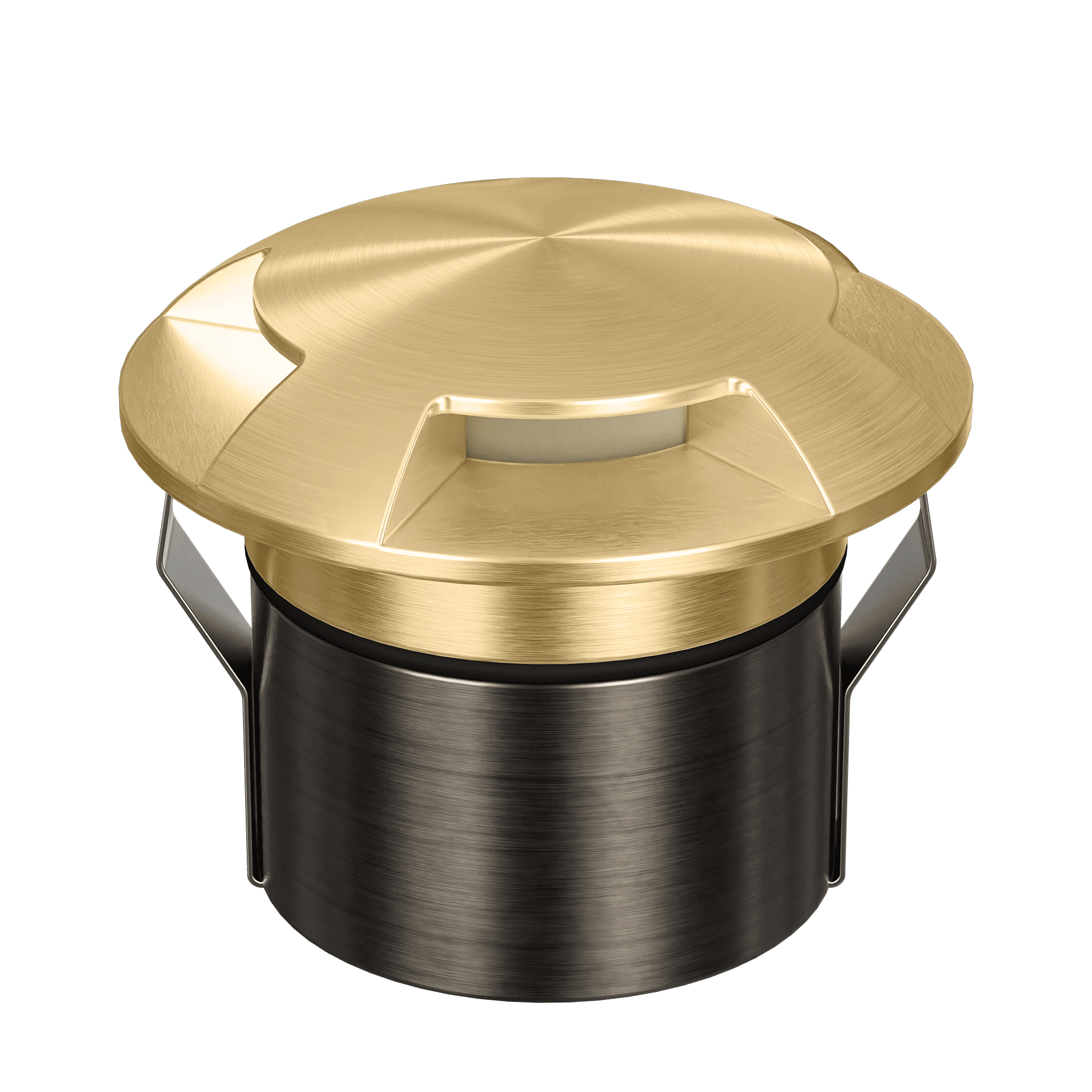 Domus Emit 85mm TRIO LED Inground Deck Light — Antique Brass, Black, White, Brushed Brass or Stainless Steel - Mases LightingDomus Lighting