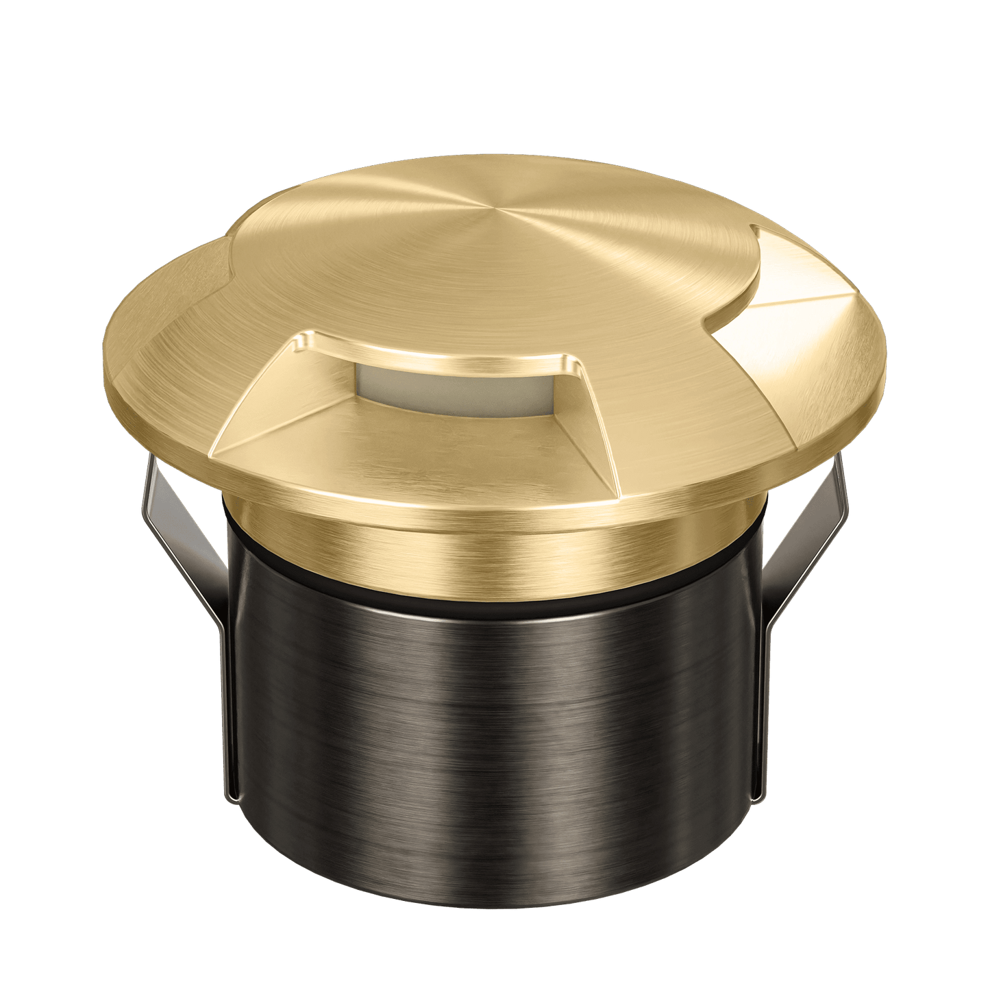 Domus Emit 85mm TRIO LED Inground Deck Light — Antique Brass, Black, White, Brushed Brass or Stainless Steel - Mases LightingDomus Lighting
