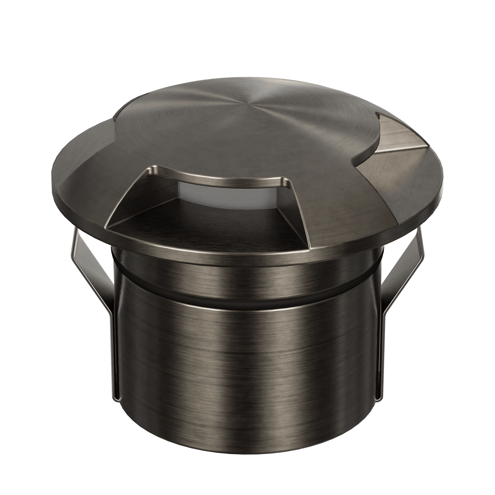 Domus Emit 85mm TRIO LED Inground Deck Light — Antique Brass, Black, White, Brushed Brass or Stainless Steel - Mases LightingDomus Lighting