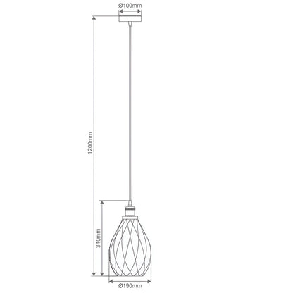 Domus EVELYN 240v E27 1 Crystal Glass Pendant Light - Amber/Clear/Grey - Mases LightingDomus