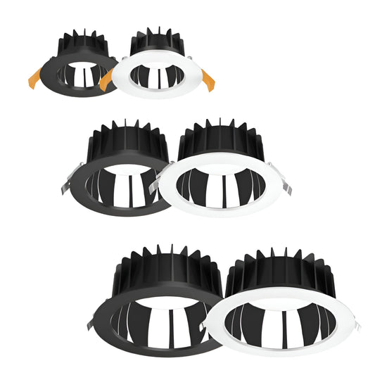 Domus EXPO - TRIO/DALI 10W- 25W- 35W Low Glare Recessed LED Tricolour IP44 Downlight - Black/White - Mases LightingDomus