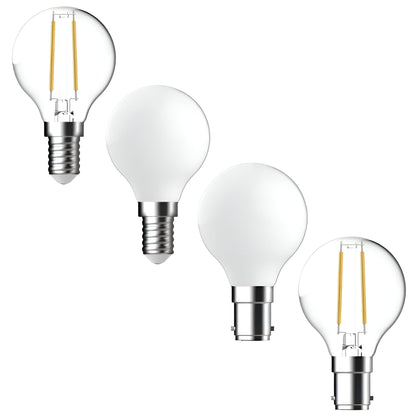 Domus FANCY Round 4.2W Dimmable Led Filament Lamp -Clear, Frost- 240V - E14/ B15 - Mases LightingDomus