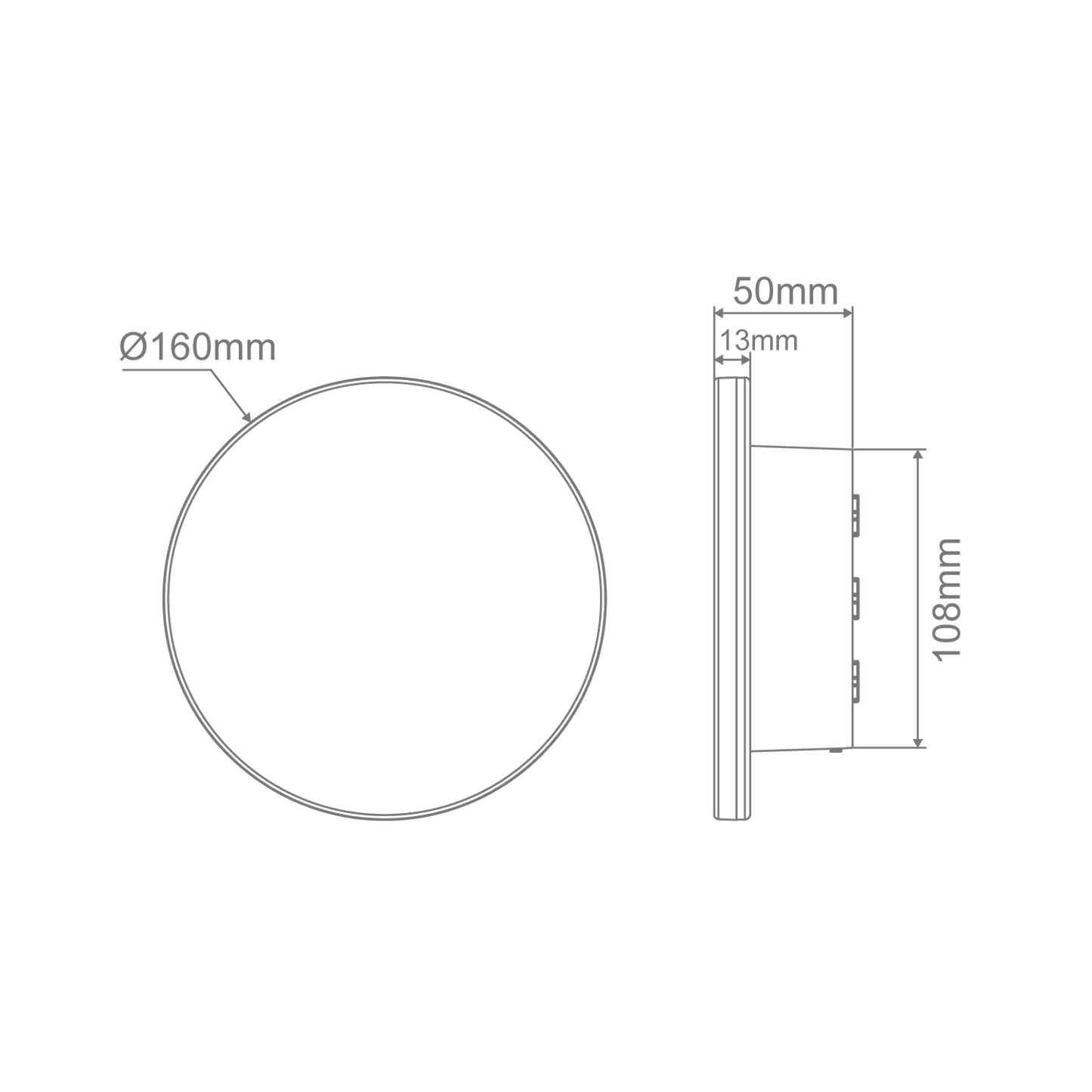 Domus Halo Round Indirect Exterior LED Wall Light Tri-Colour IP65 - Black or White - Mases LightingDomus Lighting