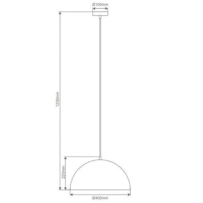 Domus LUNA - 400 Luna 400mm E27 240V Metal Pendant Light - Mases LightingDomus