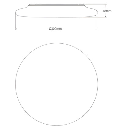 Domus MONDO - 20W/30W Round Tricolour Slimline Switchable IP44 LED Ceiling Light - Mases LightingDomus
