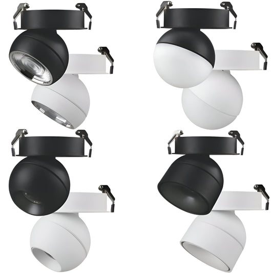 Domus MOON-REC - 6/9W LED Power/Tri-Colour Switchable Dimmable Semi-Recessed Downlight - Mases LightingDomus