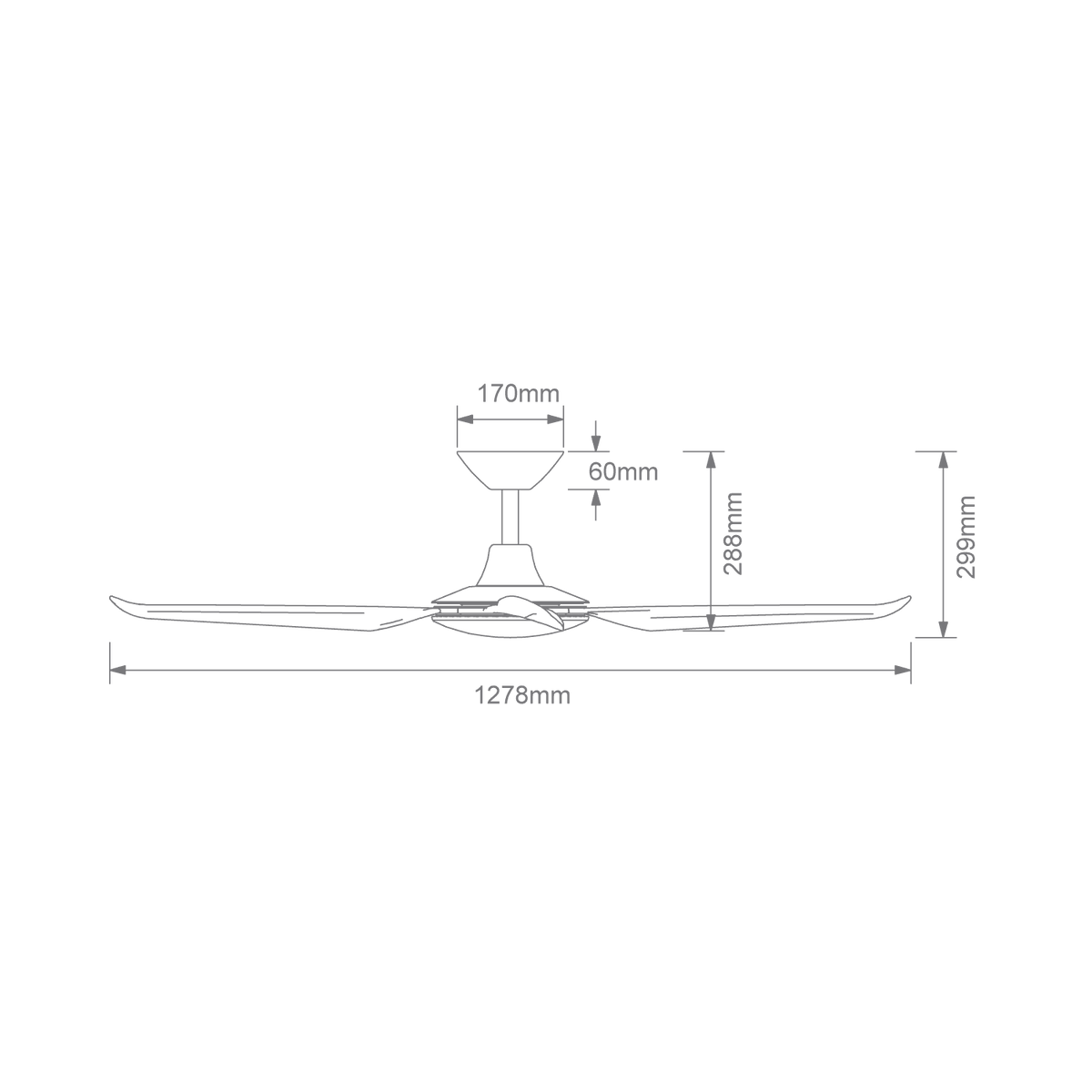 Domus MOTION 4 BLADE 52" DC CEILING FAN in Black or White - Mases LightingDomus