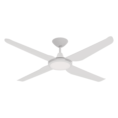 Domus Motion 52" Coastal Indoor/Outdoor Ceiling Fan with Remote & 18W Dimmable CCT LED Light | White or Black - Mases LightingDomus