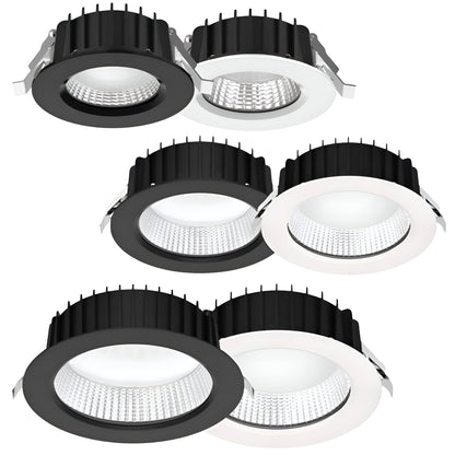 Domus NEO-PRO Round TRIO/DALI 13W, 25W, 35W Recessed Dimmable LED Tricolour IP65 Downlight - Black/White - Mases LightingDomus