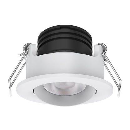 Domus Pico-3 Mini TRIO/DALI Round 3W Dimmable Led Fixed/Tiltable Tricolour Downlight- Black/White - Mases LightingDomus