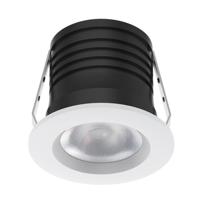 Domus Pico-3 Mini TRIO/DALI Round 3W Dimmable Led Fixed/Tiltable Tricolour Downlight- Black/White - Mases LightingDomus