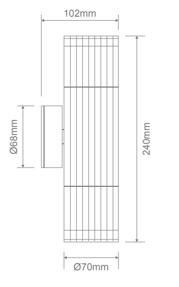 Domus STRIA-2-WB Up/Down Exterior Wall Light - Mases LightingDomus Lighting