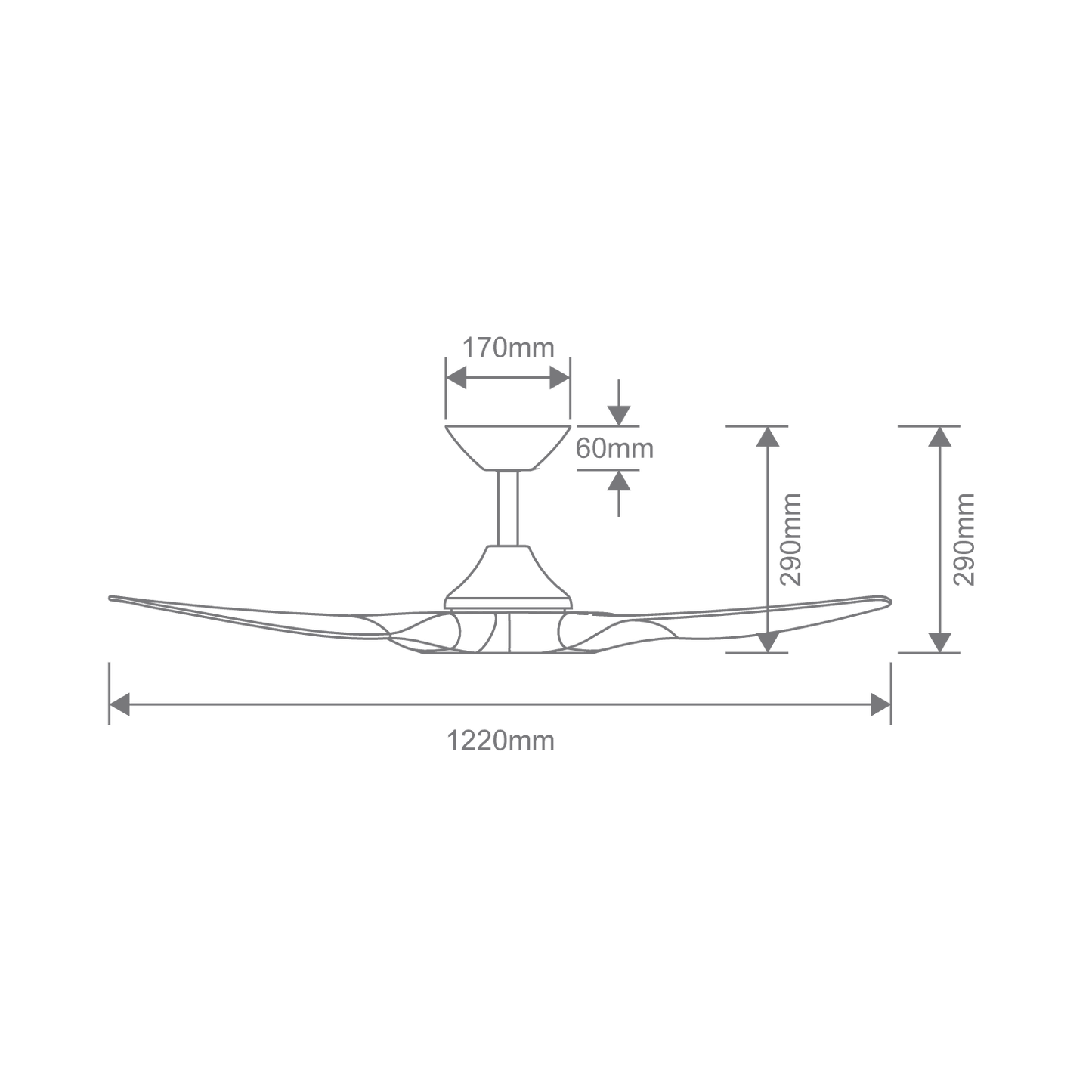 Domus Strike 48" DC Ceiling Fan with Remote | White, White Oak, Black or Black Walnut - Mases LightingDomus