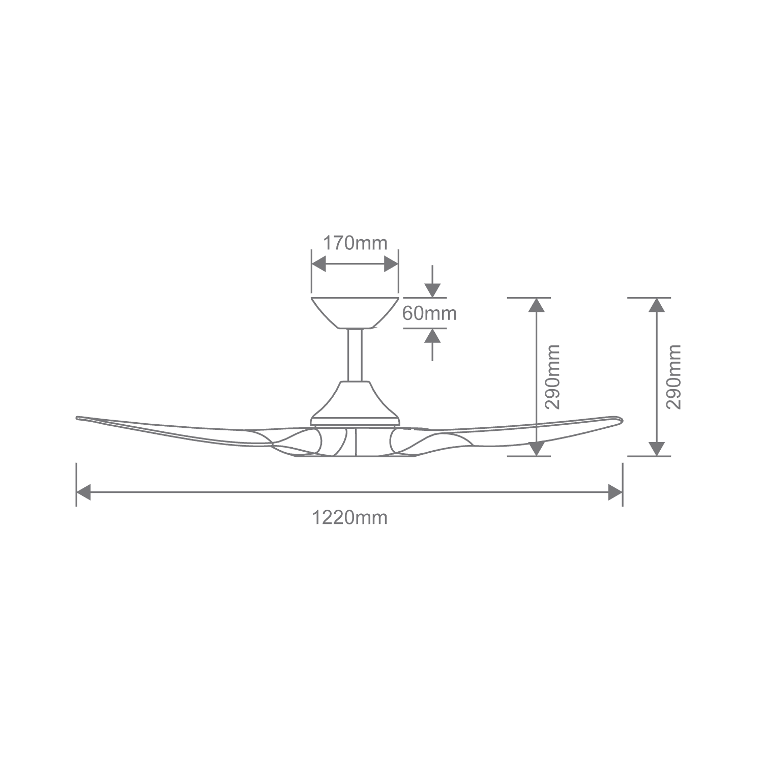 Domus Strike 48" DC Ceiling Fan with Remote | White, White Oak, Black or Black Walnut