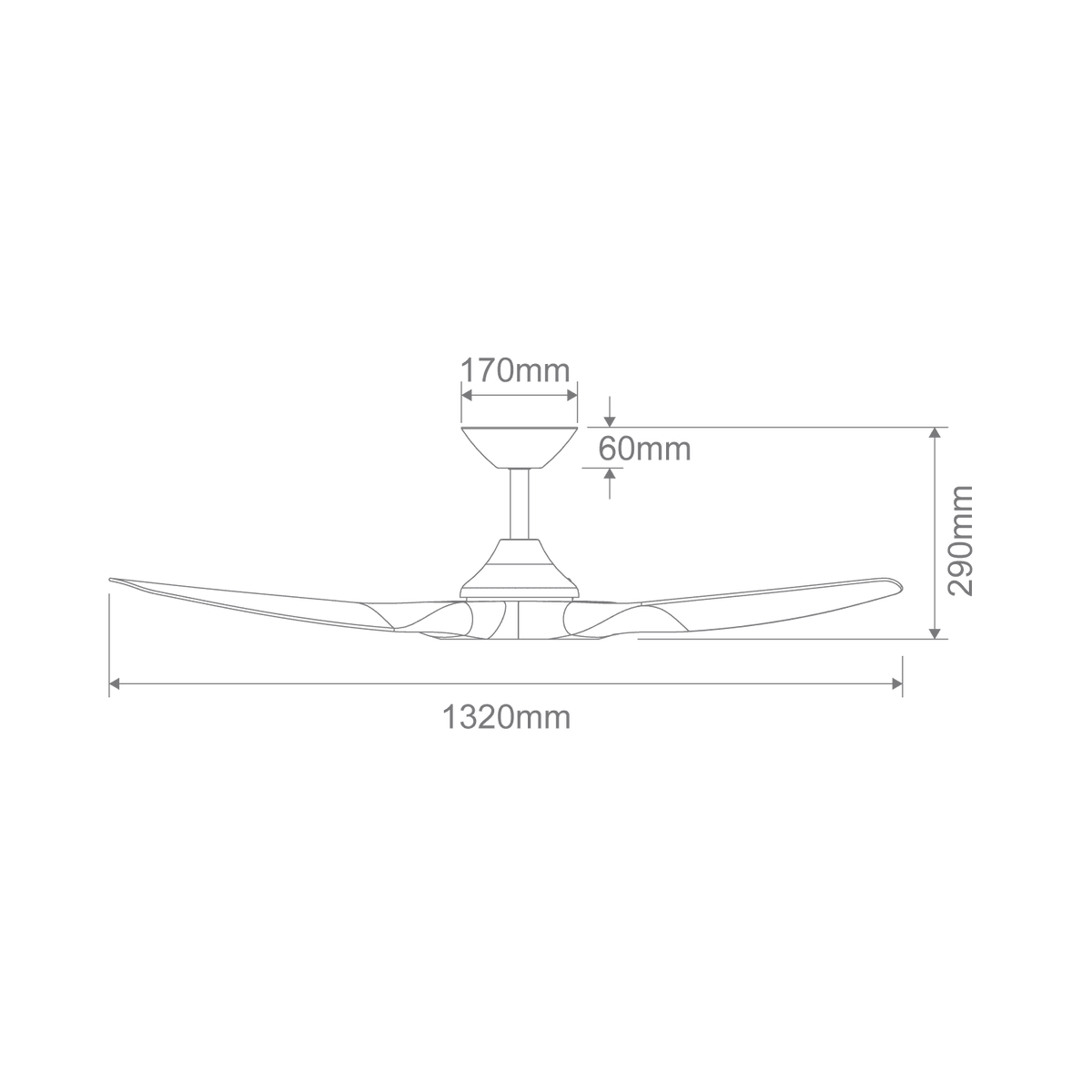 Domus Strike 52 Inch Dc 3 Blade Ceiling Fan in Black or White - Mases LightingDomus