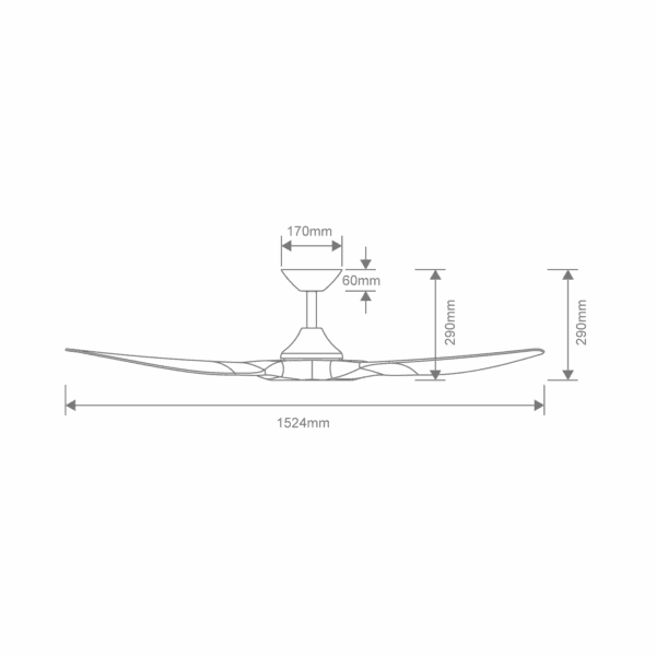 Domus STRIKE 60 INCH DC 3 BLADE CEILING FAN - Mases LightingDomus