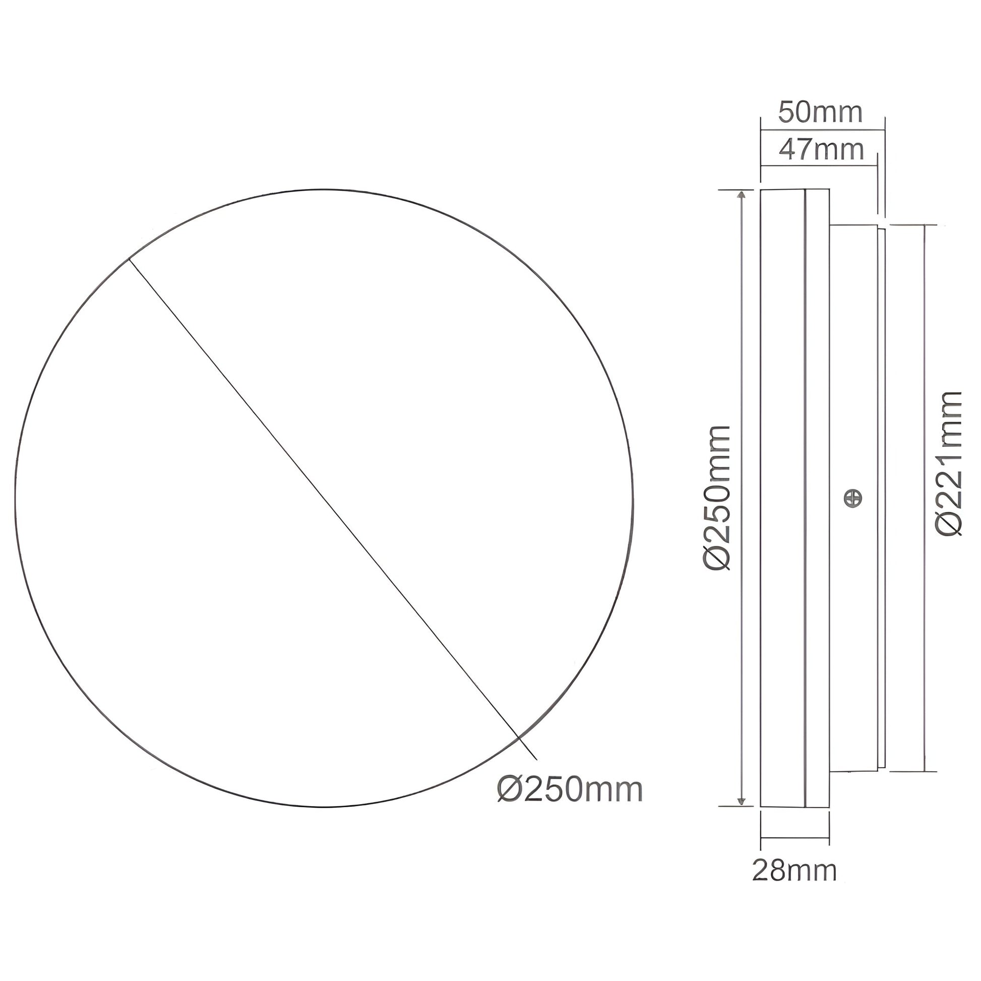 Domus SUNSET 250/300/400mm Roud - 15W/25W/35W LED Tricolour Dimmable IP54 Oyster Light - White - Mases LightingDomus