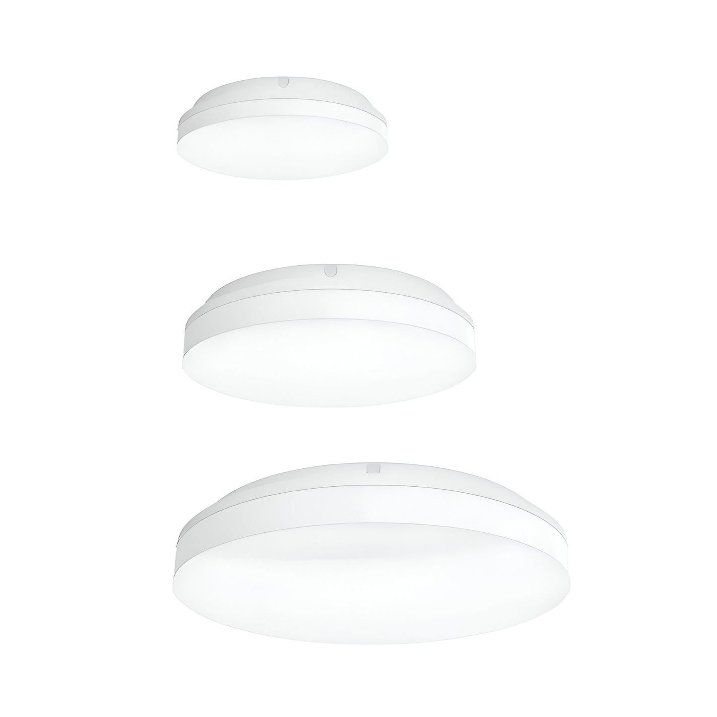 Domus SUNSET 250/300/400mm Roud - 15W/25W/35W LED Tricolour Dimmable IP54 Oyster Light - White - Mases LightingDomus