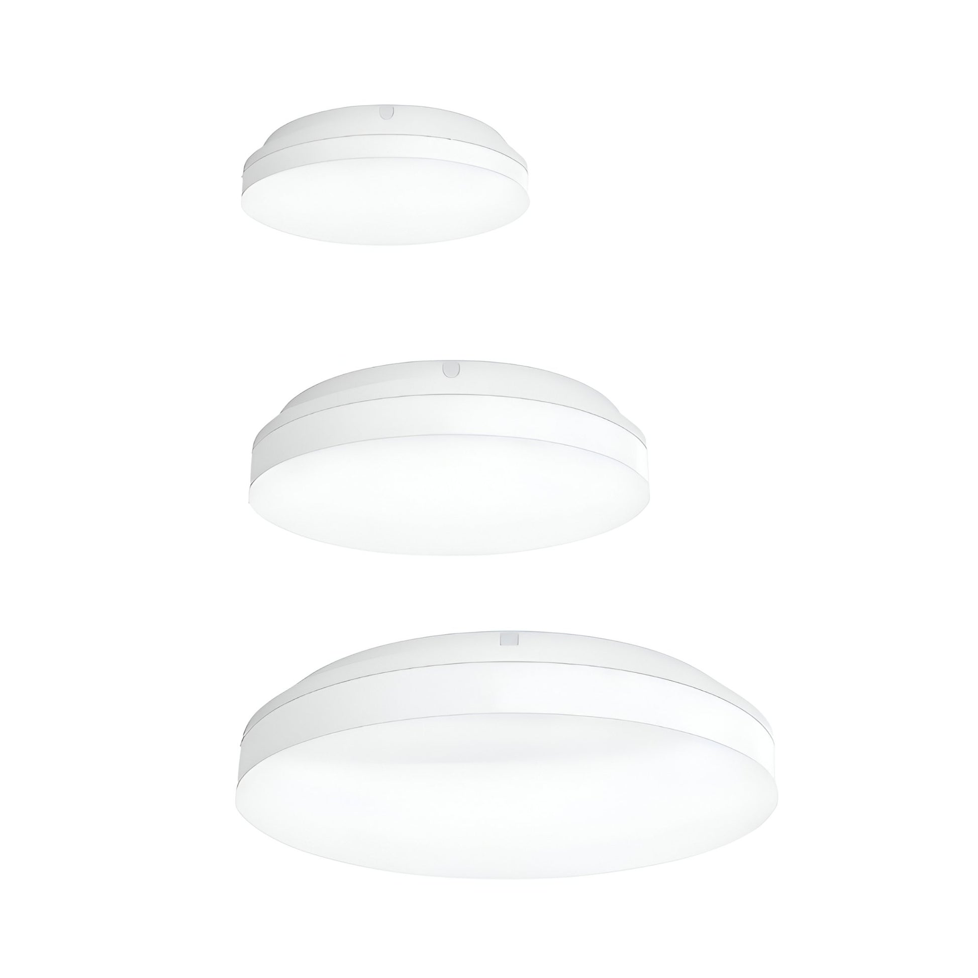 Domus SUNSET 250/300/400mm Roud - 15W/25W/35W LED Tricolour Dimmable IP54 Oyster Light - White - Mases LightingDomus
