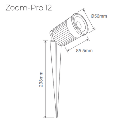 Domus ZOOM - PRO - 5 - 12 - 30 | 5W - 12W - 30W LED 12/24V Tri - Colour Exterior LED Garden Spike Light Black - DRIVER REQUIRED - Mases LightingDomus