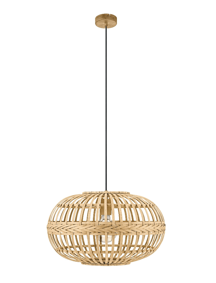 Eglo Amsfield 1 Light Pendant Brown & Brown 380mm - Mases LightingEglo