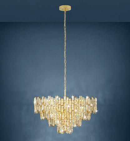 Eglo Calmeilles 10 Light Crystal Pendant in Brass 780mm - Mases LightingEglo